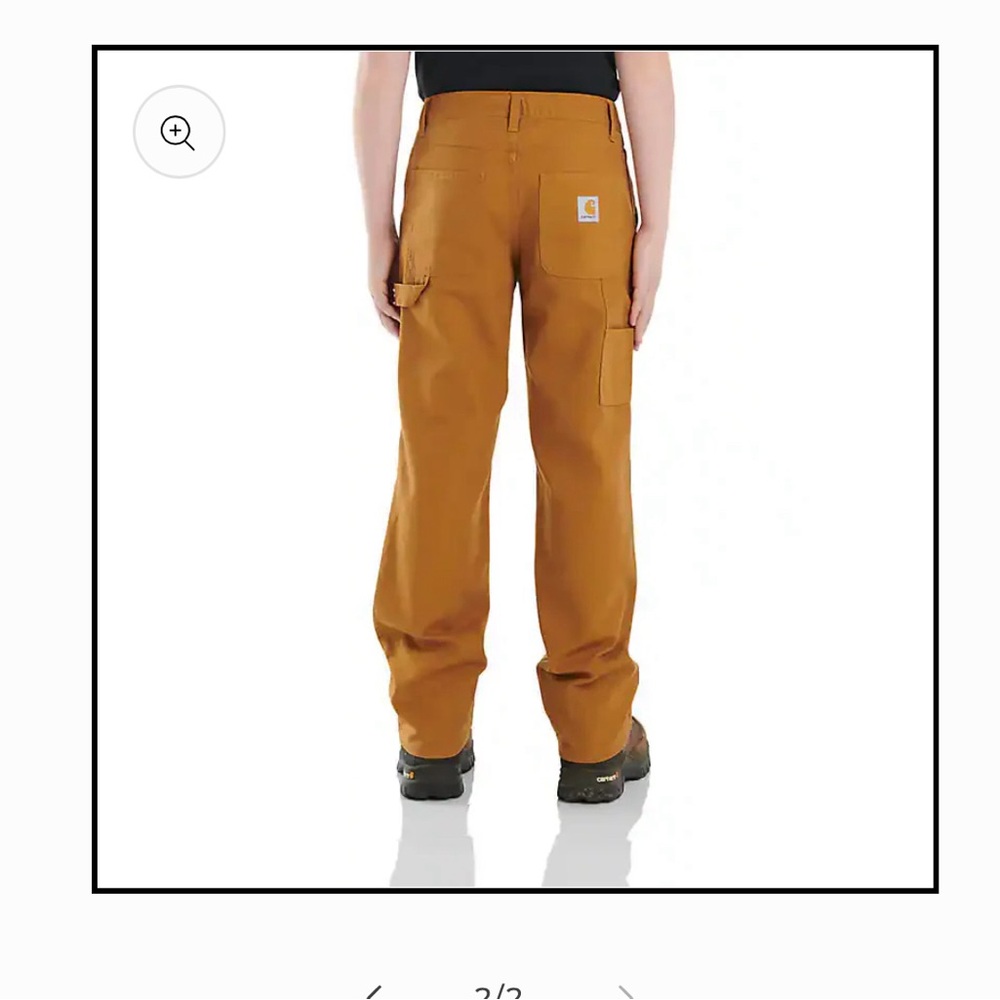 Carhartt Kids Size 16 Brown Loose Fit Utility Bootcut Work Pants BN8311-B‎ NWT